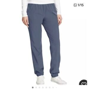 Eddie Bauer Plaid Fleece- Lined Blue Pull On Pants NWT